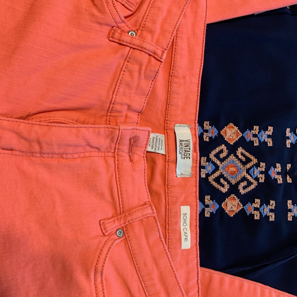 Vintage America .. Boho Capri Denim 12/ 31 melon